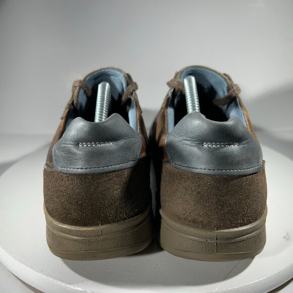 ECCO Mens Shoes Size 12 Suede Leather Sneakers Comfort Casual Brown Blue Lace Up - Picture 6 of 12